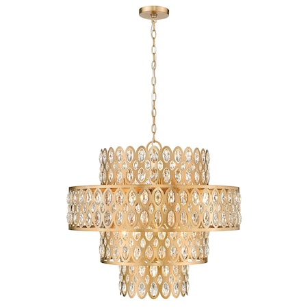 Z-Lite Dealey Chandelier, 13-Light, 25.75 In.W x 23.25 In.H, Heirloom Brass/Heirloom Brass 822P26-HB